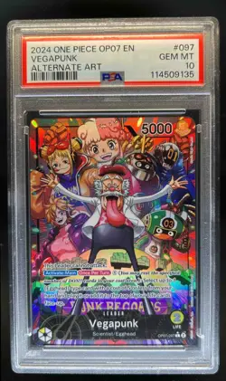 2024 One Piece 500 Years in the Future Vegapunk Alternate Art #OP07-097 PSA 10 - Image 1