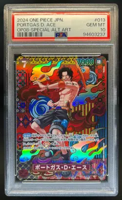 2024 One Piece Japanese Portgas D Ace Special Alternate Art #OP02-013 PSA 10 - Image 1