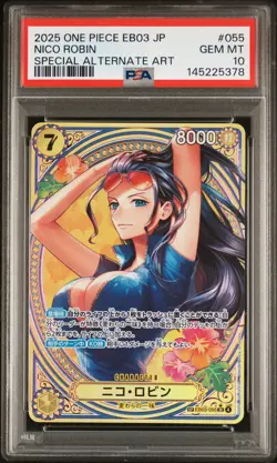 2025 ONE PIECE JPN EB03-ONE PIECE HEROINES EDT SPECIAL ALT ART NICO ROBIN PSA 10 - Image 1
