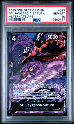 2025 ONE PIECE OP13-CARRYING ON HIS WILL ALT ART #083 ST JAYGARCIA SATURN PSA 10 - Image 1
