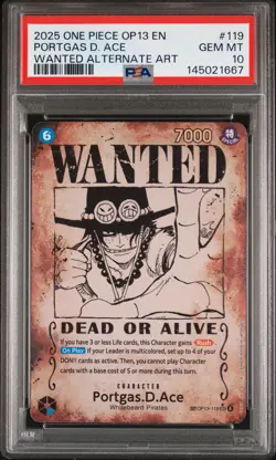 2025 ONE PIECE OP13-CARRYING ON HIS WILL #119 PORTGAS D. ACE PSA 10 - Image 1