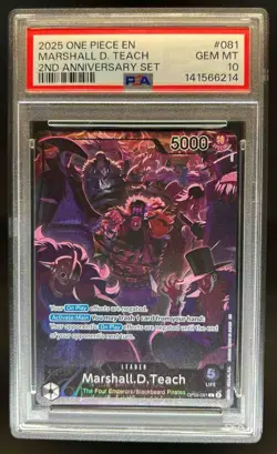 2025 One Piece Marshall D Teach 2nd Anniversary Set #OP09-081 PSA 10 - Image 1