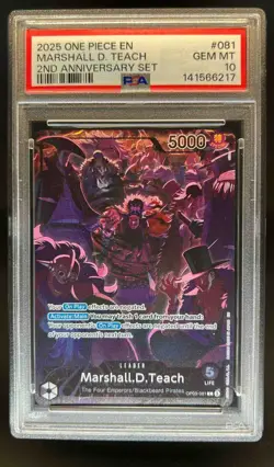 2025 One Piece Marshall D Teach 2nd Anniversary Set #OP09-081 PSA 10 - Image 1