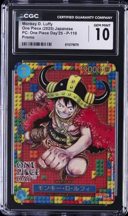 2025 ONE PIECE JPN PC: ONE PIECE DAY '25 - PROMO MONKEY D LUFFY CGC 10 GEM MINT - Image 1