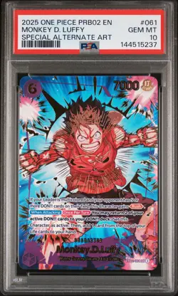 2025 ONE PIECE PRB02-PREMIUM BOOSTER SPECIAL ALT ART #061 MONKEY D. LUFFY PSA 10 - Image 1