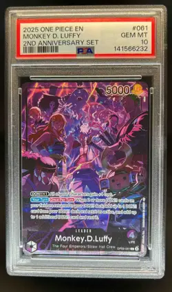 2025 One Piece Monkey D Luffy 2nd Anniversary Set Leader #OP09-061 PSA 10 - Image 1