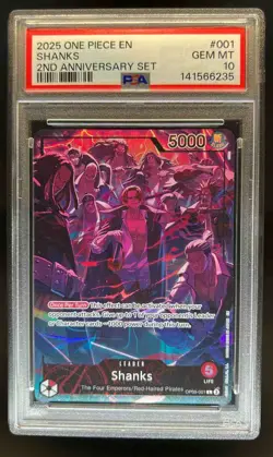 2025 One Piece Shanks 2nd Anniversary Set Leader #OP09-001 PSA 10 - Image 1