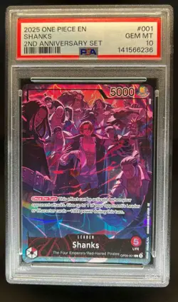 2025 One Piece Shanks 2nd Anniversary Set Leader #OP09-001 PSA 10 - Image 1