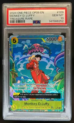 2024 One Piece 500 Years Monkey.D.Luffy Treasure Rare Super #OP07-109 PSA 10 - Image 1