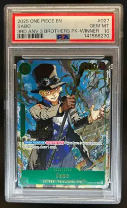 2025 One Piece Sabo 3rd Anniversary Brothers Pack Winner #OP09-027 PSA 10 - Image 1
