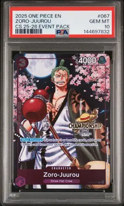 2025 ONE PIECE CHAMPIONSHIP 2025-26 EVENT PACK #067 ZORO-JUUROU PSA 10 - Image 1