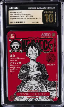2025 ONE PIECE JPN ONE PIECE MAGAZINE VOL. 20 MONKEY D LUFFY CGC 10 PRISTINE - Image 1
