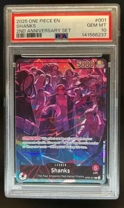 2025 One Piece Shanks 2nd Anniversary Set Leader #OP09-001 PSA 10 - Image 1