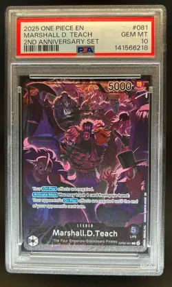 2024 One Piece Marshall D. Teach 2nd Anniversary Set VAR #OP09-081a PSA 10 - Image 1