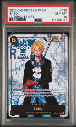 2025 ONE PIECE OP13-CARRYING ON HIS WILL ALTERNATE ART #120 SABO PSA 10 - Image 1