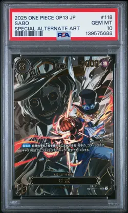 2025 ONE PIECE JPN OP13-CARRYING ON HIS WILL SPECIAL ALTERNATE ART SABO PSA 10 - Image 1