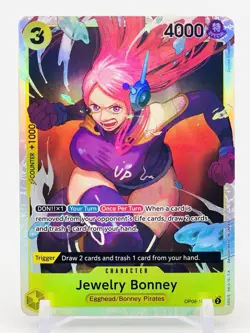 JEWELRY BONNEY - SUPER RARE FOIL - OP08-105 SR - One Piece TCG Two Legends NM - Image 1