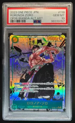 2023 One Piece Japanese Roronoa Zoro Manga Alternate Art #OP06-118 PSA 10 - Image 1
