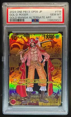 2024 One Piece Japanese Gol D Roger Gold Manga Alternate Art #OP09-118 PSA 10 - Image 1