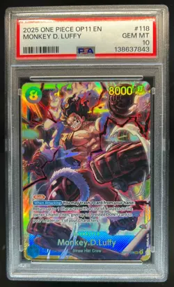 2025 One Piece A Fist of Divine Speed Monkey.D.Luffy #OP11-118 PSA 10 - Image 1