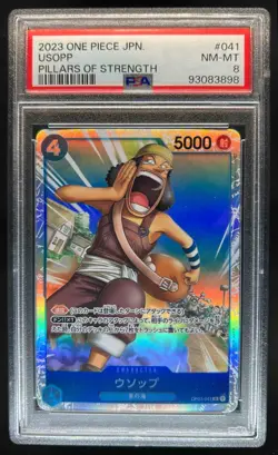 2023 One Piece Pillars of Strength Usopp #OP03-041 PSA 8 - Image 1