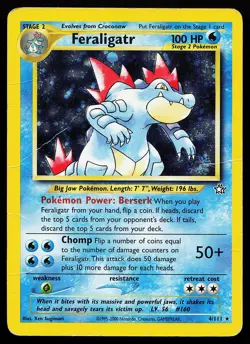 Feraligatr 4/111 Holo Rare Neo Genesis Pokemon Card creased - Image 1