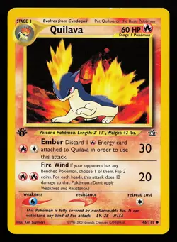 Quilava 46/111 Uncommon 1st Edition Neo Genesis Pokemon Card - Image 1
