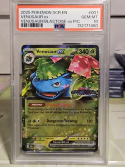 PSA 10 Gem Mint Venusaur Ex Graded Pokemon Card #001 Stamped Stellar Crown 2025 - Image 1