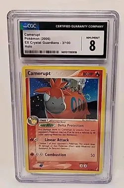 CGC 8 Camerupt 3/100 Holo Rare EX Crystal Guardians 2006 Pokemon Card Graded - Image 1