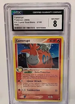 CGC 8 Camerupt 3/100 Holo Rare EX Crystal Guardians 2006 Pokemon Card Graded - Image 2