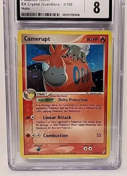CGC 8 Camerupt 3/100 Holo Rare EX Crystal Guardians 2006 Pokemon Card Graded - Image 3