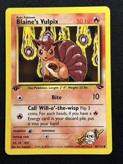 Blaine's Vulpix 1st Edition Gym Challenge 066/132 LP-NM Pokemon Card - Image 1
