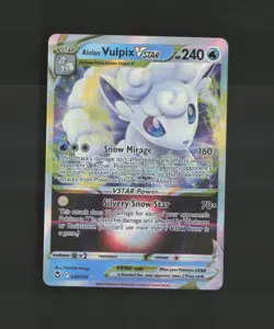 Alolan Vulpix VSTAR 034/195 Silver Tempest Ultra Rare Holo Pokemon Card NM - Image 1