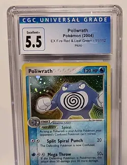 Poliwrath 11/112 Holo EX Fire Red & Leaf Green 2004 Pokemon Card Graded CGC 5.5 - Image 3