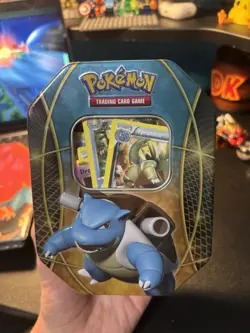 Pokemon 2014 Blastoise Tin with Mixed Cards, over 200+ - Image 1
