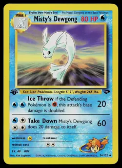 Pokemon Card - Misty's Dewgong Gym Challenge 54/132 Uncommon 1st Edition - Image 1