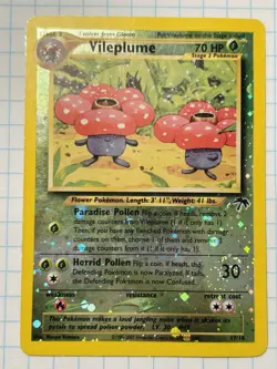 Vileplume 17/18 Southern Islands Reverse Holo Pokemon Card—HP - Image 3
