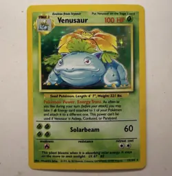 Venusaur 15/102 Base Set Unlimited 1999 Holo Rare Vintage Pokemon Card MP - Image 1