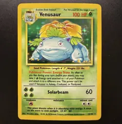 Venusaur 15/102 Base Set Unlimited 1999 Holo Rare Vintage Pokemon Card MP - Image 2