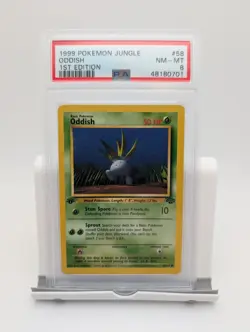 1999 Pokemon Jungle Oddish 1st Edition PSA 8 NM - MT Vintage Graded Card 58/64 - Image 1