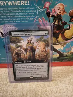 mtg borderless Formidable Speaker, elf druid, Lorwyn Eclipsed, unplayed - Image 1