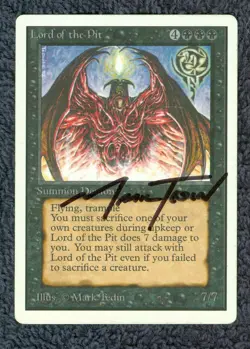 LORD OF THE PIT UNLIMITED rare Magic the Gathering Hand Signed - Image 1