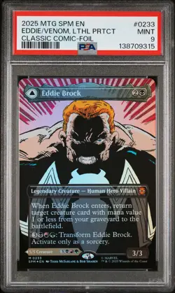 2025 MTG MARVEL'S SPIDER-MAN #0233 EDDIE BROCK/VENOM, LETHAL PROTECTOR PSA 9 - Image 1