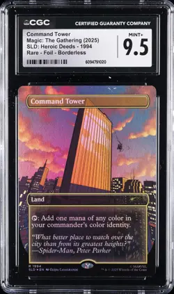 2025 MTG SLD: HEROIC DEEDS RARE - FOIL - BORDERLESS #1994 COMMAND TOWER CGC 9.5 - Image 1