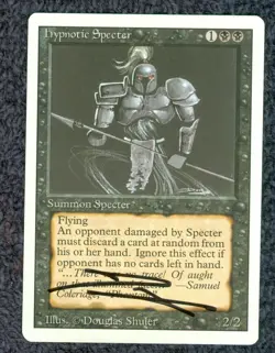 HYPNOTIC SPECTER UNLIMITED uncommon Magic the Gathering Hand Signed - Image 1