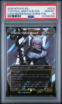 2025 MTG FINAL FANTASY COMMANDER #0215 Y'SHTOLA, NIGHT'S BLESSED PSA 10 - Image 1