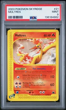 2003 POKEMON SKYRIDGE #21 MOLTRES PSA 9 - Image 1