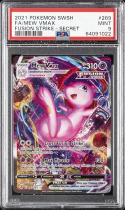 2021 POKEMON SWORD & SHIELD FUSION STRIKE SECRET #269 FULL ART/MEW VMAX PSA 9 - Image 1