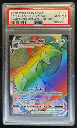 2020 Pokemon SWSH Darkness Ablaze Salamence VM #194/189 PSA 10 - Image 1