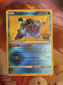 Pokemon TCG Radiant Blastoise Pokemon GO - NM 018/078 - Image 1